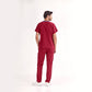 Bordo Dr. Greys  Scrubs Takım Lüks Likralı Kumaş