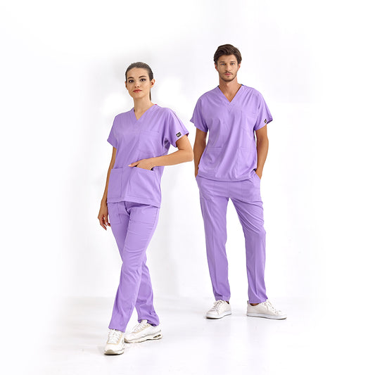 Lila Dr. Greys  Scrubs Takım Lüks Likralı Kumaş