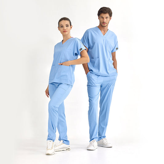 Açık Mavi Dr. Greys  Scrubs Takım Lüks Likralı Kumaş