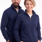 Lacivert Dik Yaka Yarım Fermuarlı İş Sweatshirt 3 İplik