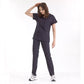 Lacivert Dr. Greys  Scrubs Takım Lüks Likralı Kumaş