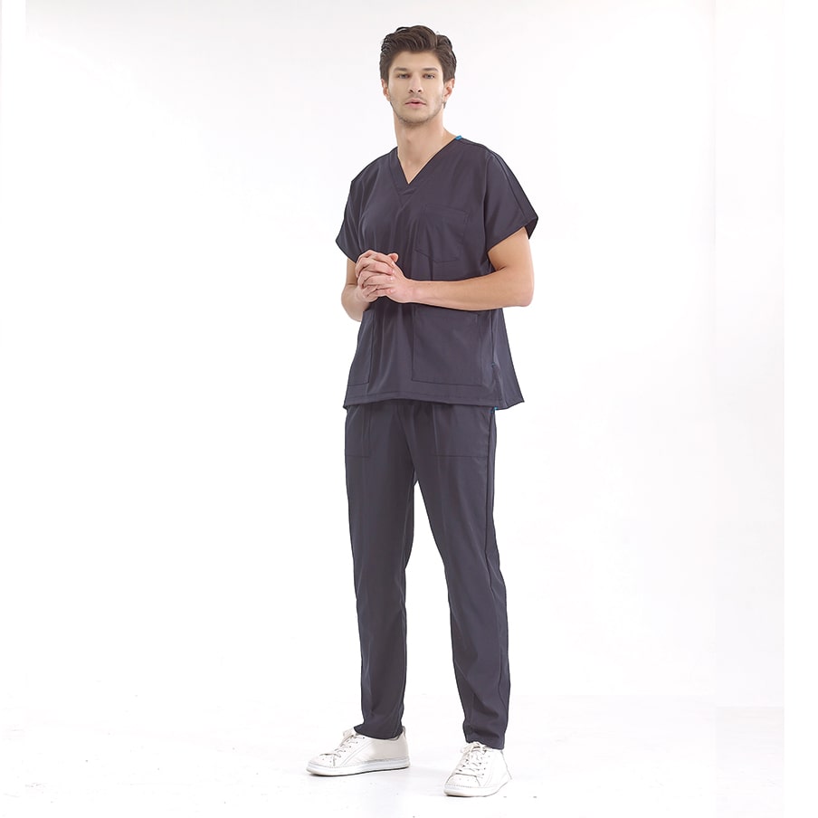 Lacivert Dr. Greys  Scrubs Takım Lüks Likralı Kumaş