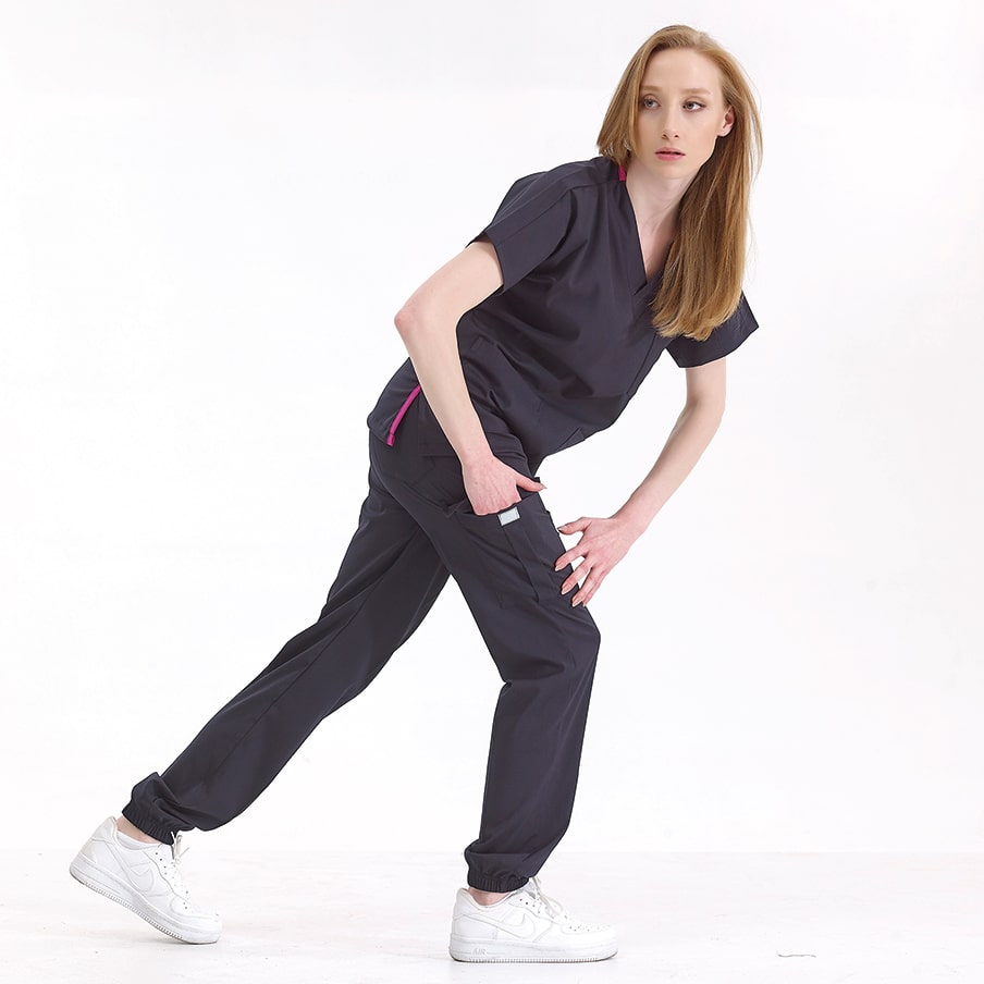 Lacivert Jogger  Scrubs Takım Lüks Likralı Kumaş