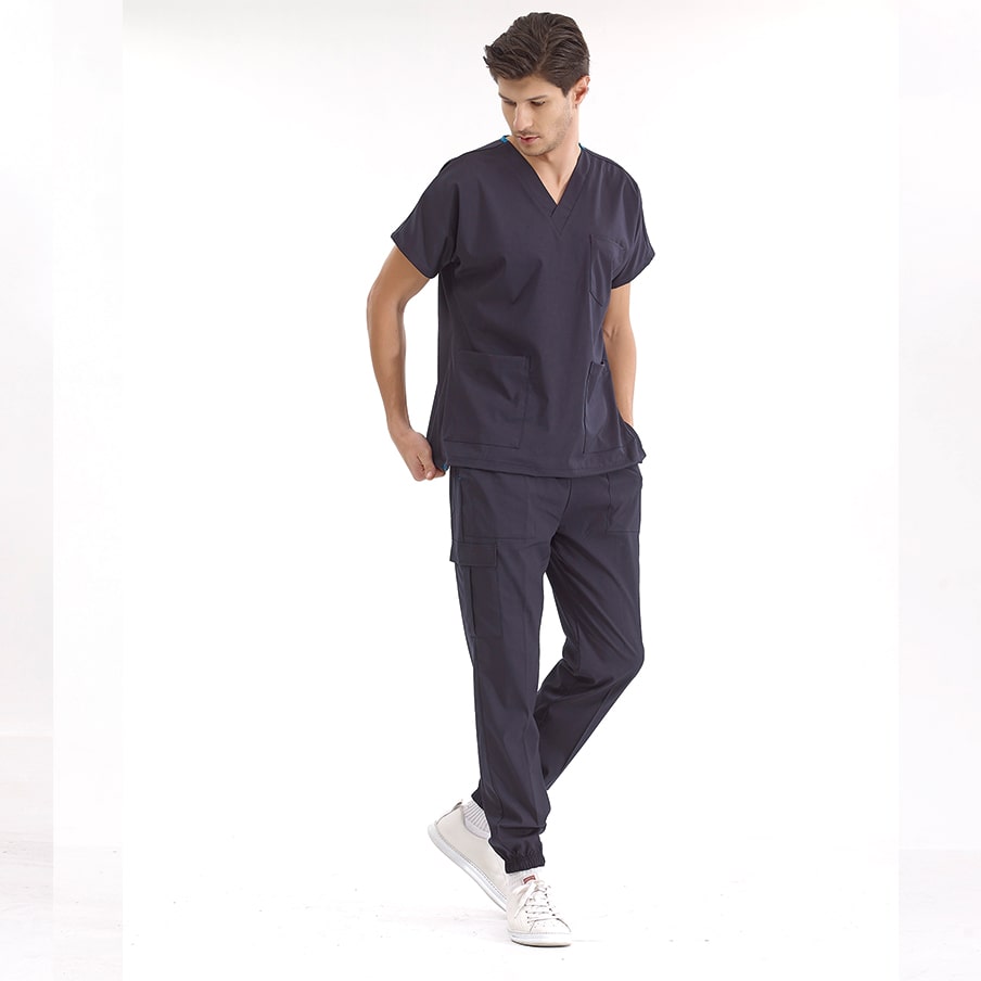 Lacivert Jogger  Scrubs Takım Lüks Likralı Kumaş