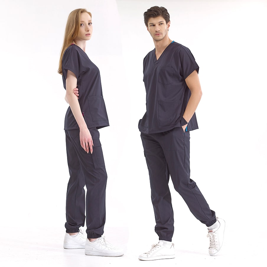 Lacivert Jogger  Scrubs Takım Lüks Likralı Kumaş