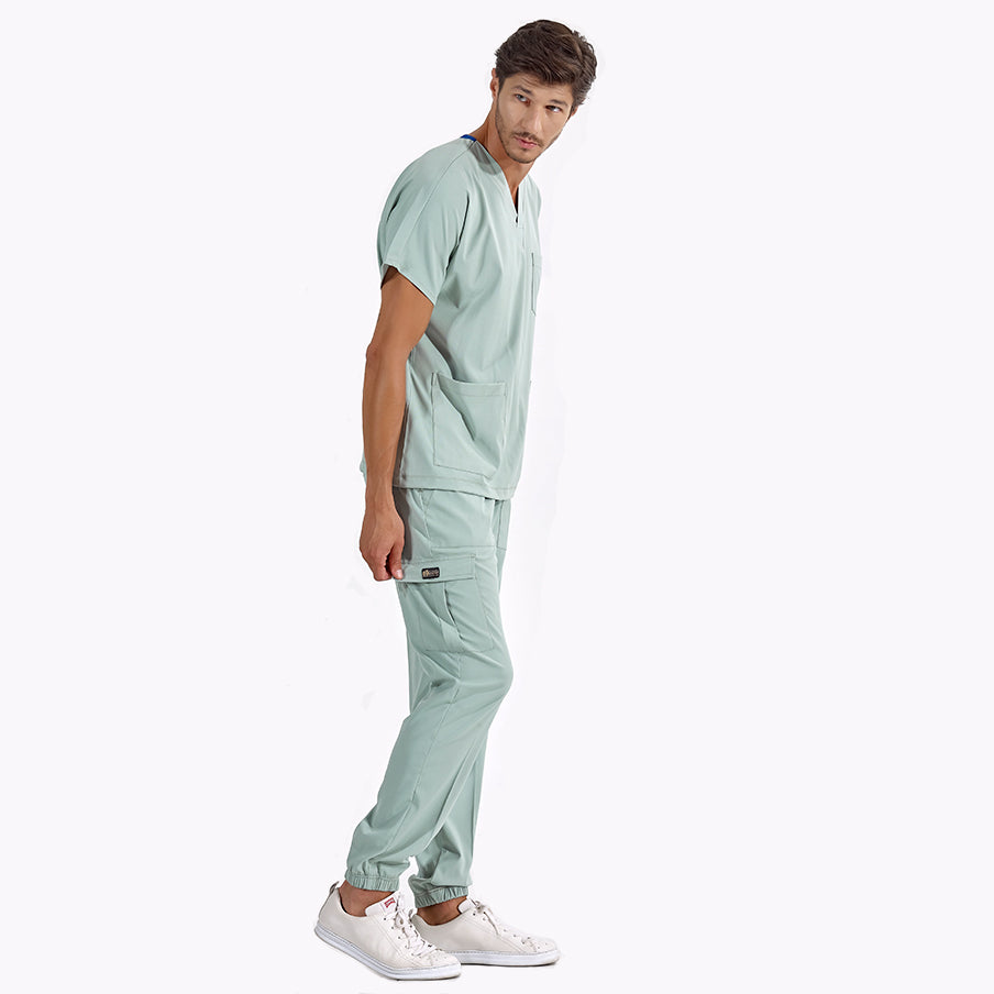 Mint Yeşili Jogger  Scrubs Takım Lüks Likralı Kumaş