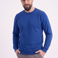 Saks Mavisi Yuvarlak Yaka İş Sweatshirt 2 İplik