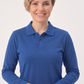 Saks Mavisi Polo Yaka Uzun Kol İş Sweatshirtü Penye Lacoste Kumaş