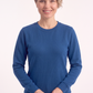 Saks Mavisi Yuvarlak Yaka İş Sweatshirt 2 İplik