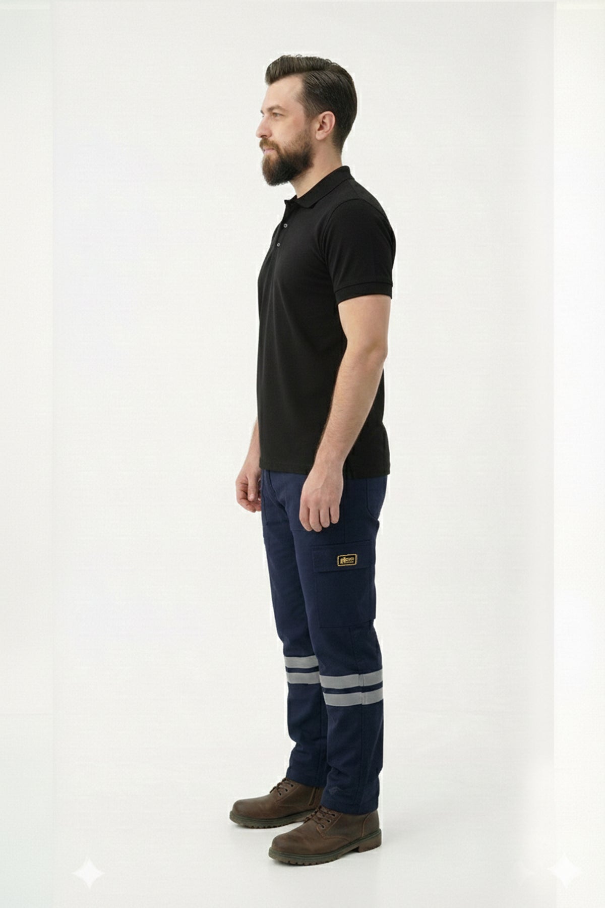 Siyah Polo Yaka Kısa Kol İş Tişörtü Penye Lacoste Kumaş