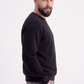 Siyah Yuvarlak Yaka İş Sweatshirt 2 İplik