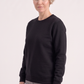 Siyah Yuvarlak Yaka İş Sweatshirt 2 İplik