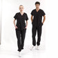 Siyah Jogger  Scrubs Takım Lüks Likralı Kumaş