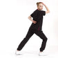 Siyah Jogger  Scrubs Takım Lüks Likralı Kumaş