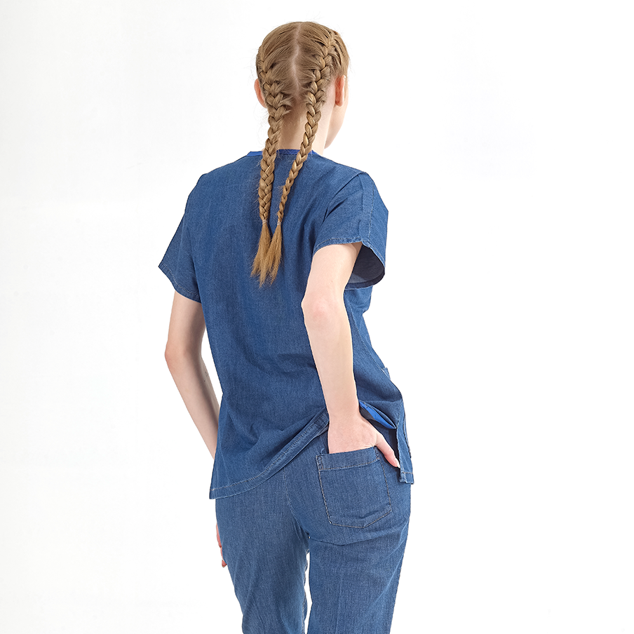 Kot Mavisi Tek Üst Medijean Dr. Greys Modeli (Gerçek Kot Kumaşı)