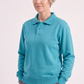 Turkuaz Polo Yaka İş Sweatshirt 3 İplik Şardonlu