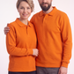 Turuncu Polo Yaka İş Sweatshirt 3 İplik Şardonlu