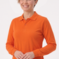Turuncu Polo Yaka Uzun Kol İş Sweatshirtü Penye Lacoste Kumaş