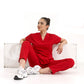 Kırmızı Dr. Greys  Scrubs Takım Lüks Likralı Kumaş