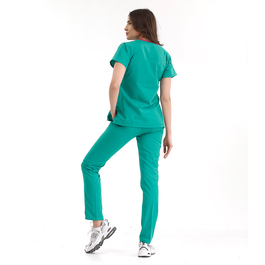 Ameliyathane Yeşili Dr. Greys  Scrubs Takım Lüks Likralı Kumaş