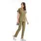 Haki Dr. Greys  Scrubs Takım Lüks Likralı Kumaş