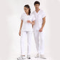 Beyaz Dr. Greys  Scrubs Takım Lüks Likralı Kumaş