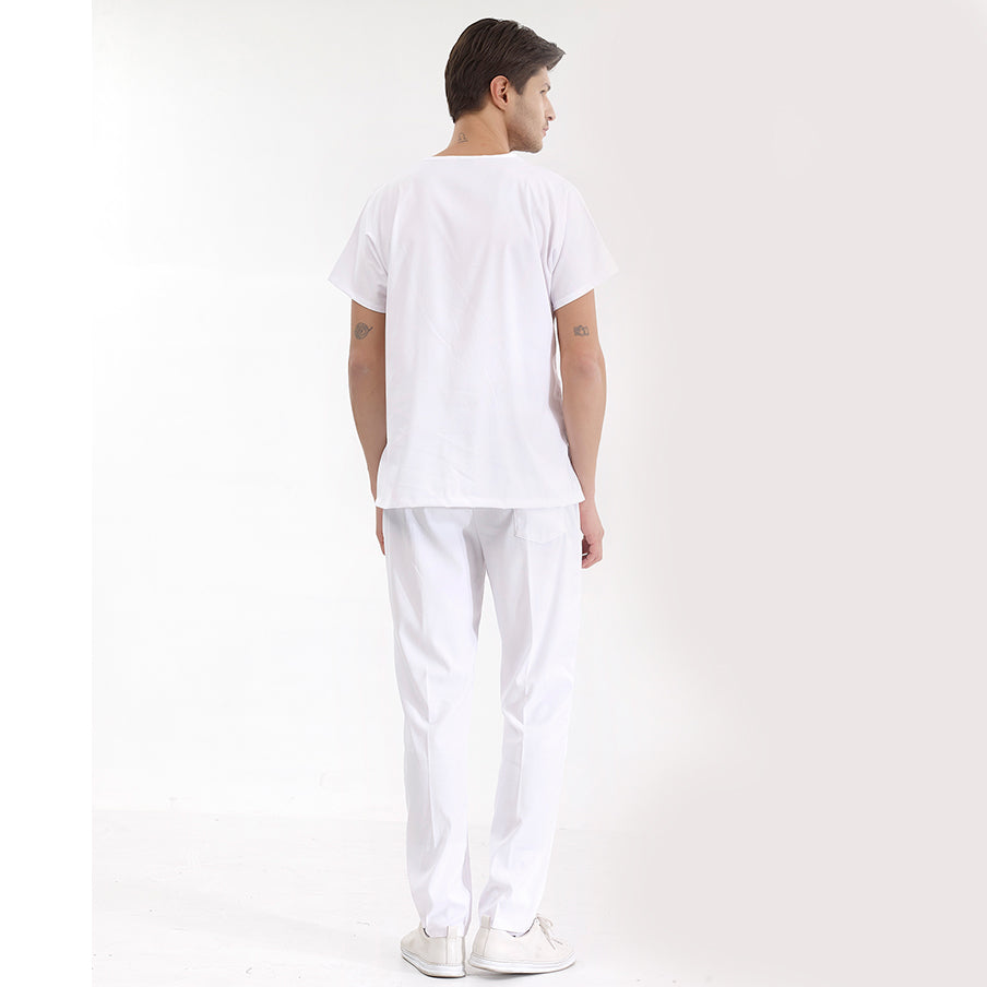 Beyaz Dr. Greys  Scrubs Takım Lüks Likralı Kumaş