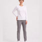 Beyaz %100 Pamuk Penye Yuvarlak Yaka Sweatshirt Uzun Kol