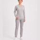 Gri Melanj %100 Pamuk Penye Yuvarlak Yaka Sweatshirt Uzun Kol