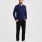 Lacivert %100 Pamuk Penye Yuvarlak Yaka Sweatshirt Uzun Kol