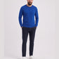 Saks Mavisi %100 Pamuk Penye Yuvarlak Yaka Sweatshirt Uzun Kol